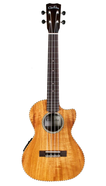 Cordoba 25T-CE Tenor Ukulele, Decke Akazie massiv, Korpus Akazie, Tonabnehmer, Cutaway